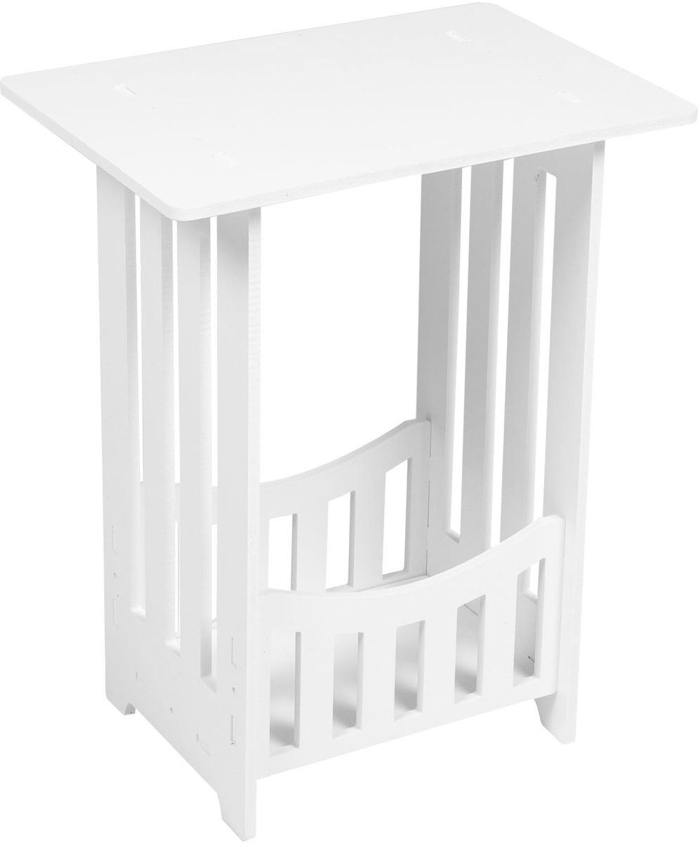 Unyqoos Compacte en veelzijdige bijzettafel voor slaapkamer of woonkamer met opbergplank Wit