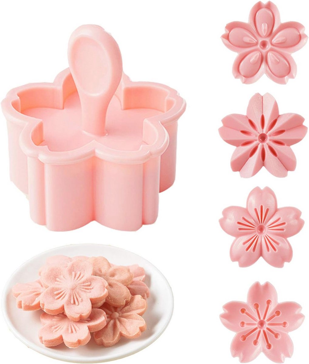 Koekjespers met 4 Stijlen en Bloesemontwerp - Bakaccessoires voor Bloemkoekjes