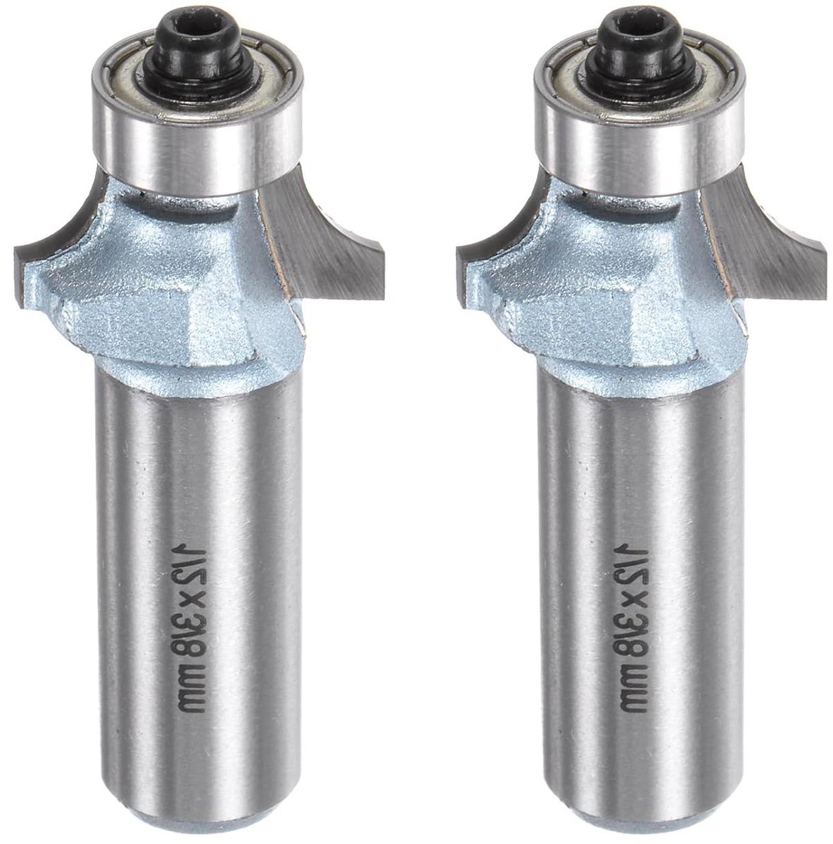 Allecta - Wolfraam Stalen Routerfrezen 1/4 Schacht, 3/16 Inch Radius, 54 mm Lengte - Freesgereedschap Hout LightBlue