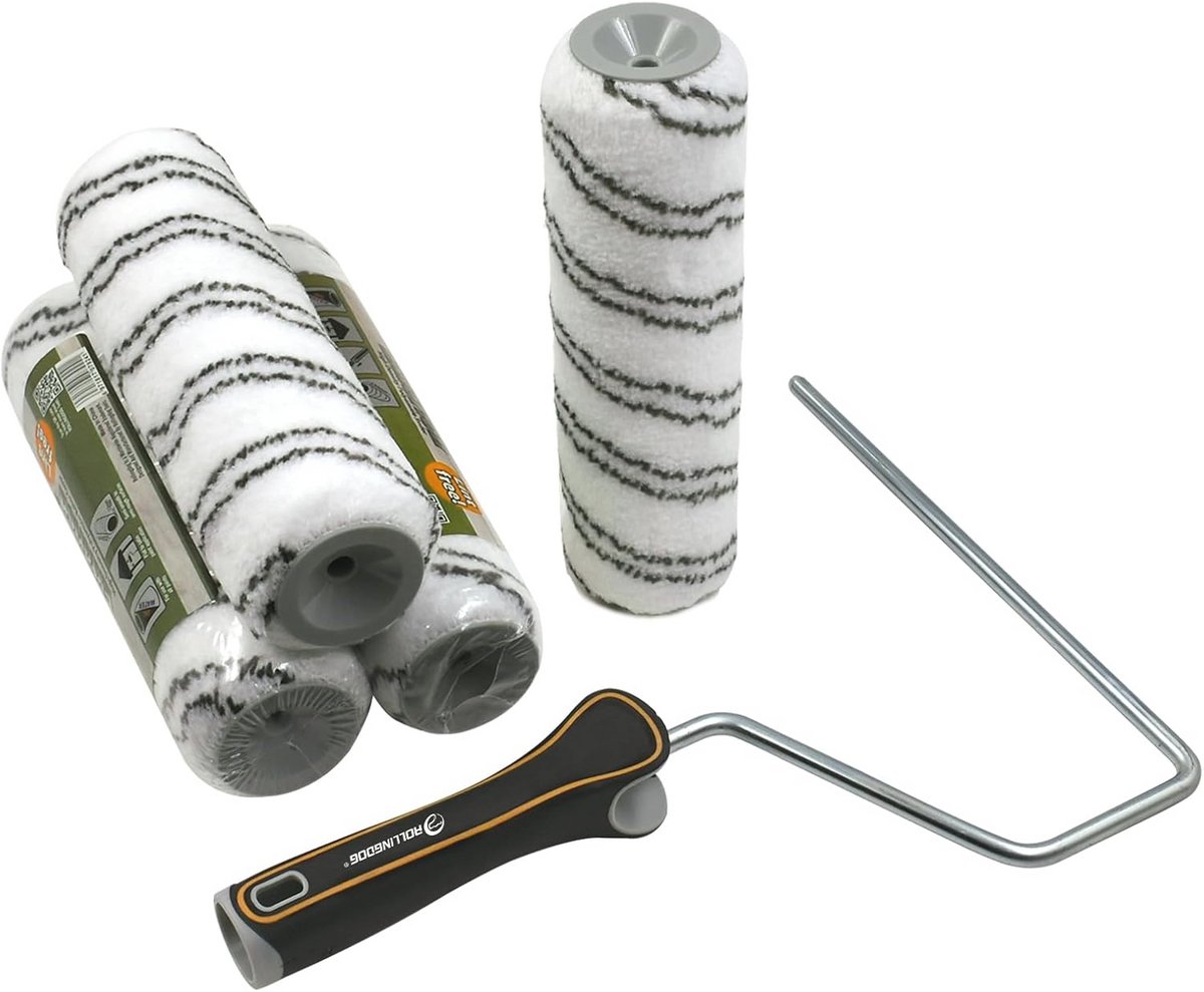 Verfroller Set 9" met 3 PC 1/2" Nap Roller Covers voor Semi-ruwe tot Ruwe Muren en Plafonds