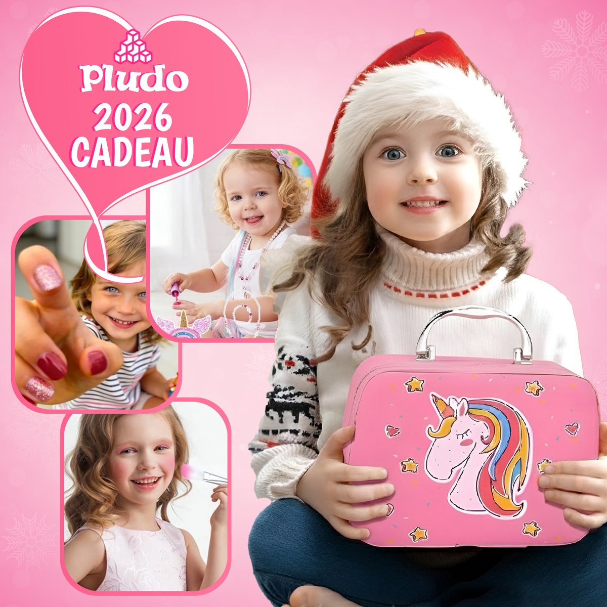 Pludo Kinder Make up - 40 Delige set - Kinder Make up Koffer - Speelgoed Meisjes - Lipgloss en Nagellak voor Meisjes - Unicorn — afbeelding 7