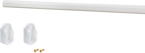 Kledingroede mat Zwart - 30x15mm - 1 meter - Inclusief houders