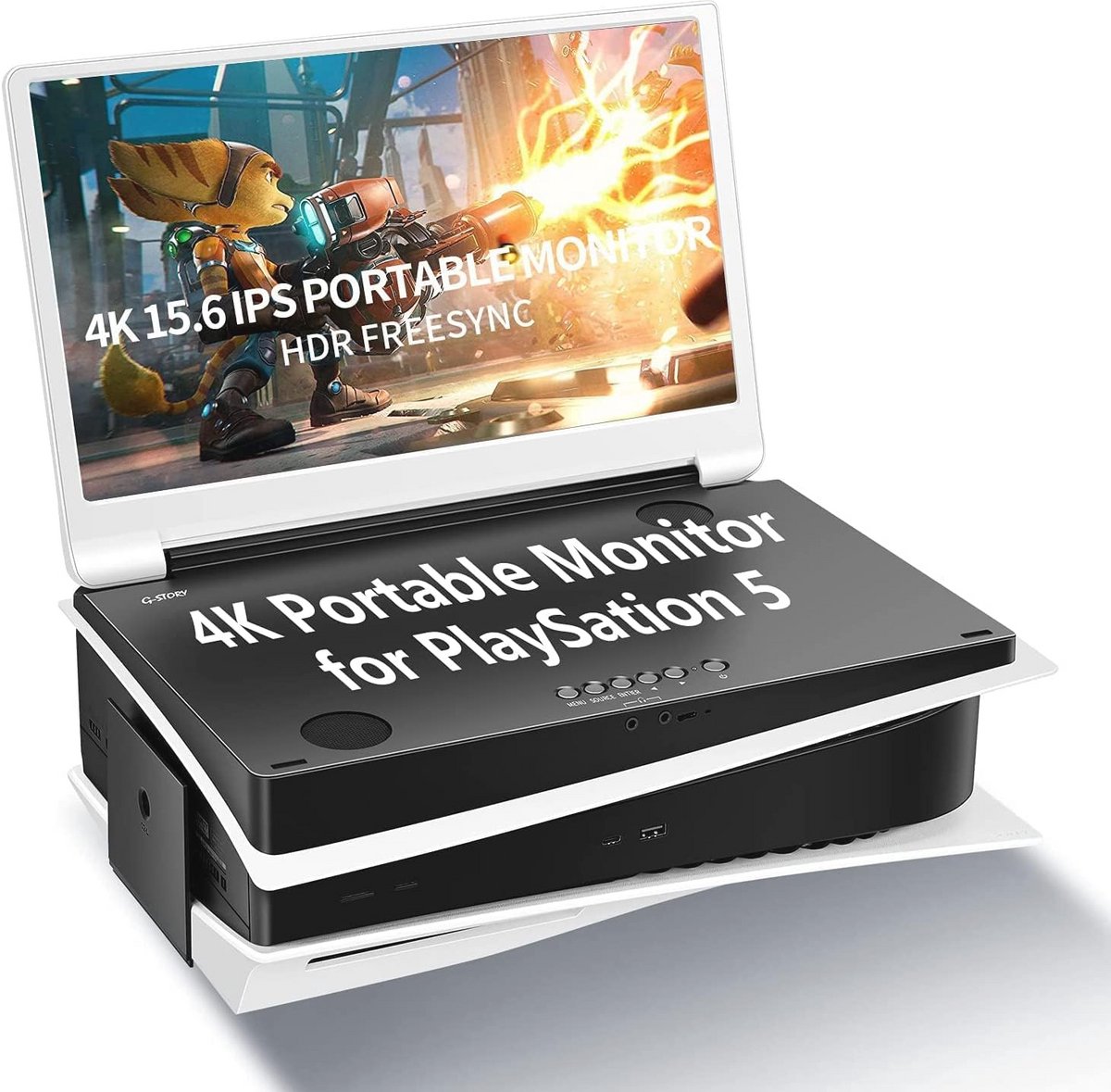 Draagbare 15,6 inch Gamingmonitor voor PS5 - UHD 4K IPS Scherm met HDMI, HDR en Freesync