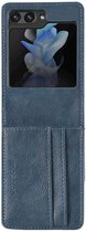 imoshion Hoesje - Geschikt voor Samsung Galaxy Z Flip 5 - Luxe Bookcase flip versie - Donkerblauw