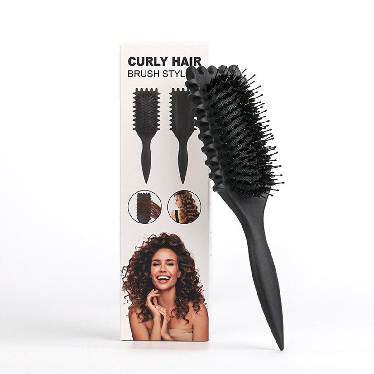 IBETTERTEC - Krulhaarborstel Set - Krulborstel - Curl Define Styling Borstel - Wildzwijnharen Haarborstel - Ontwarborstel voor Vrouwen