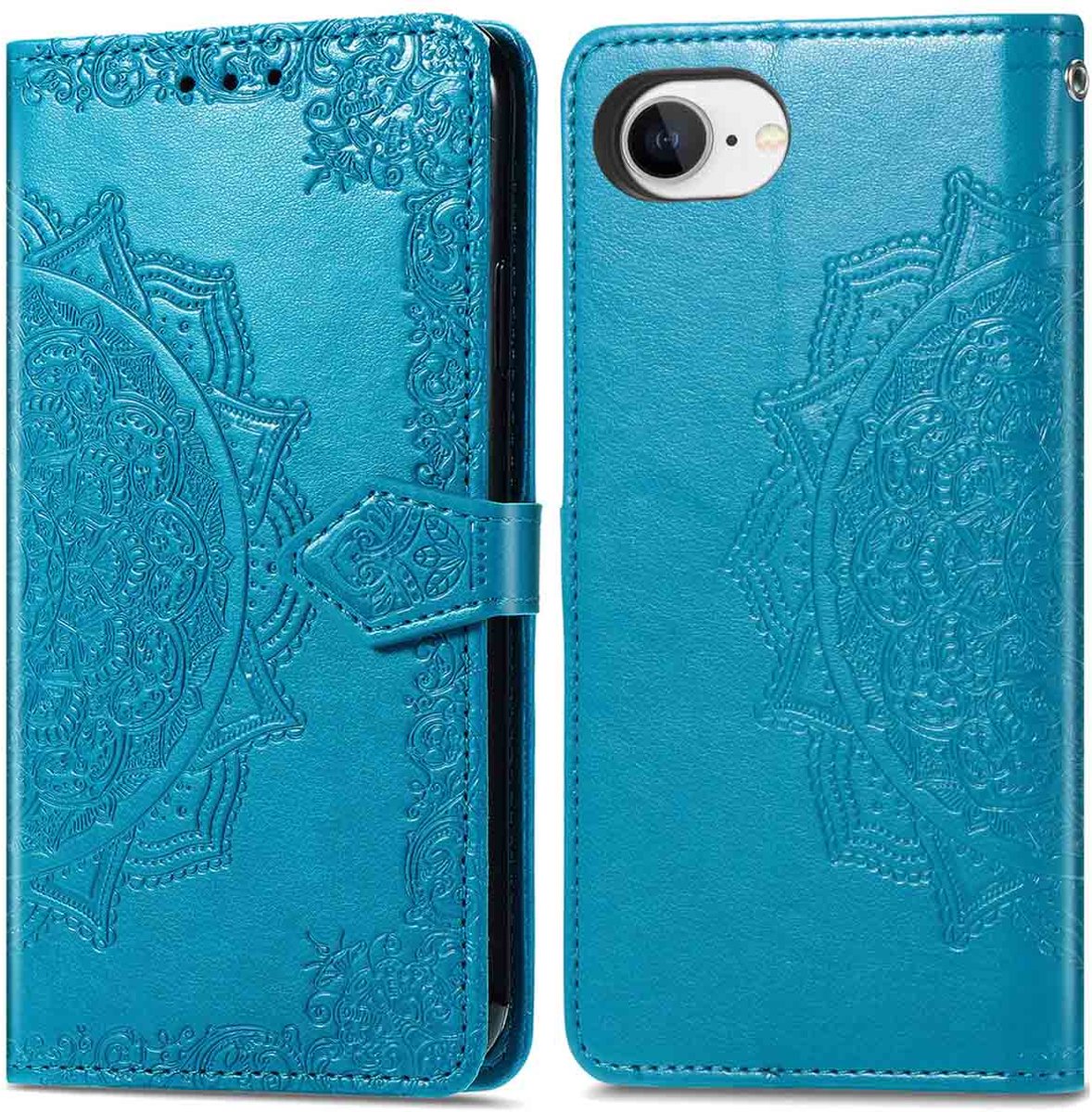 imoshion Hoesje - Geschikt voor Apple iPhone 17e / 16e - Mandala Bookcase - Turquoise