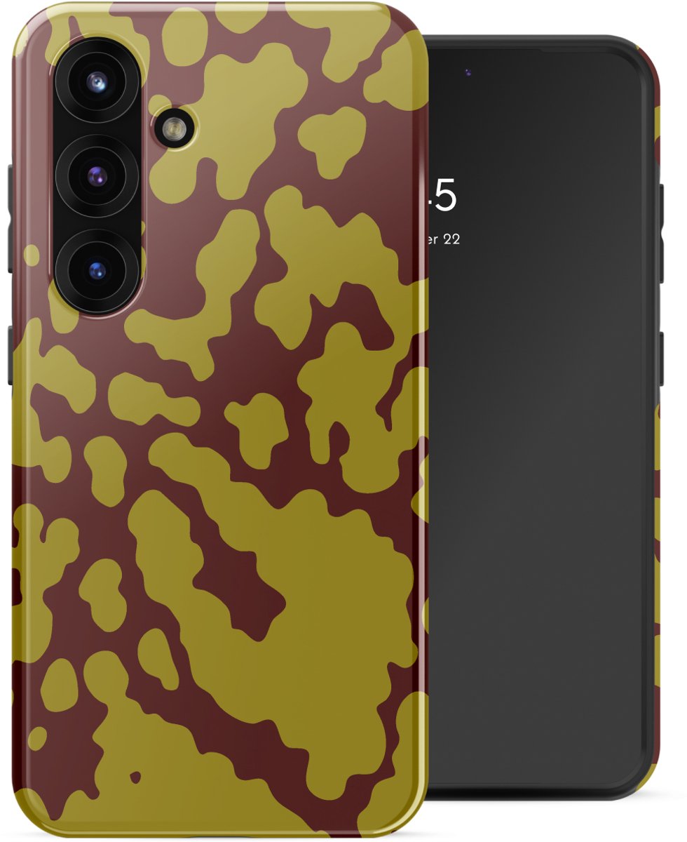 Selencia Hoesje - Geschikt voor Samsung Galaxy S25 - Backcover met Magnetische Ring - Moo'd Olive Dust