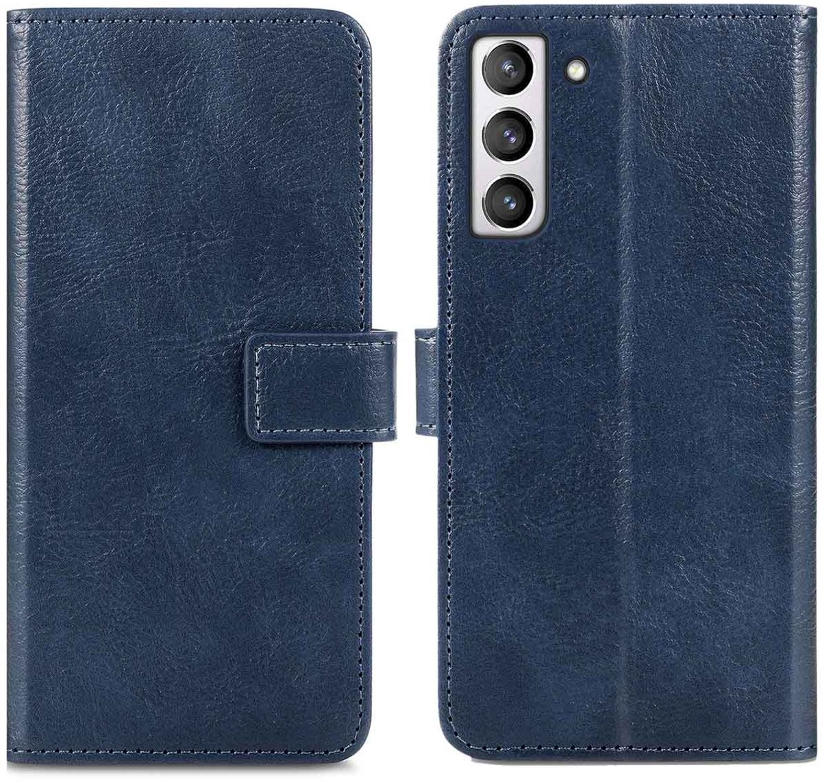 imoshion Hoesje - Geschikt voor Samsung Galaxy S21 FE - Luxe Bookcase - Donkerblauw