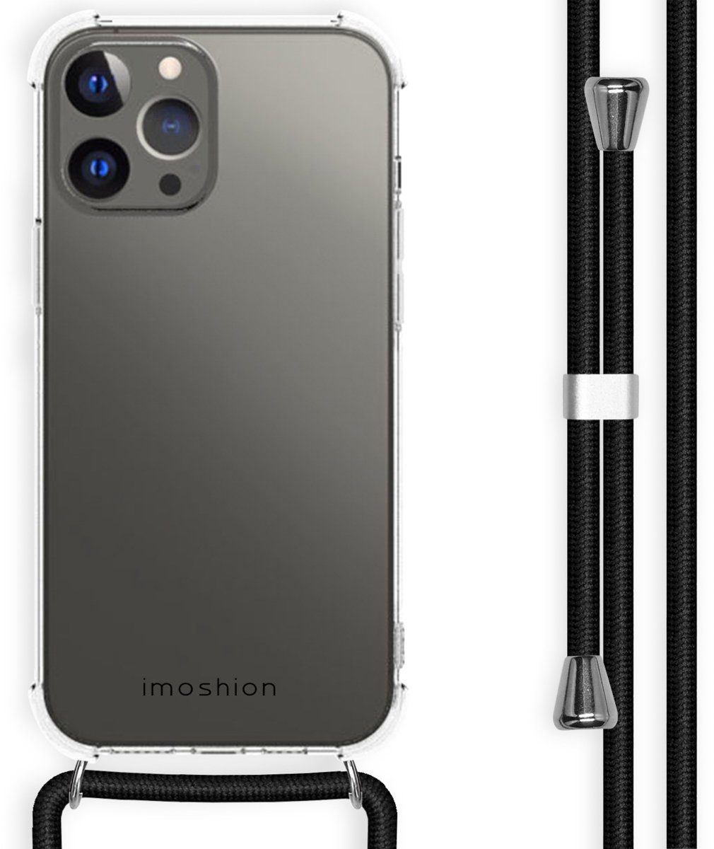 imoshion Hoesje - Geschikt voor Apple iPhone 13 Pro Max - Backcover met koord - Zwart