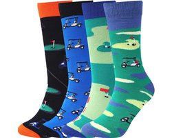 Jeasona Herensokken, maat 42-43, multipack, kleurrijke, stoere, grappige sokken van katoen, geschenken voor mannen, Multicolor-golf, 43-45 EU