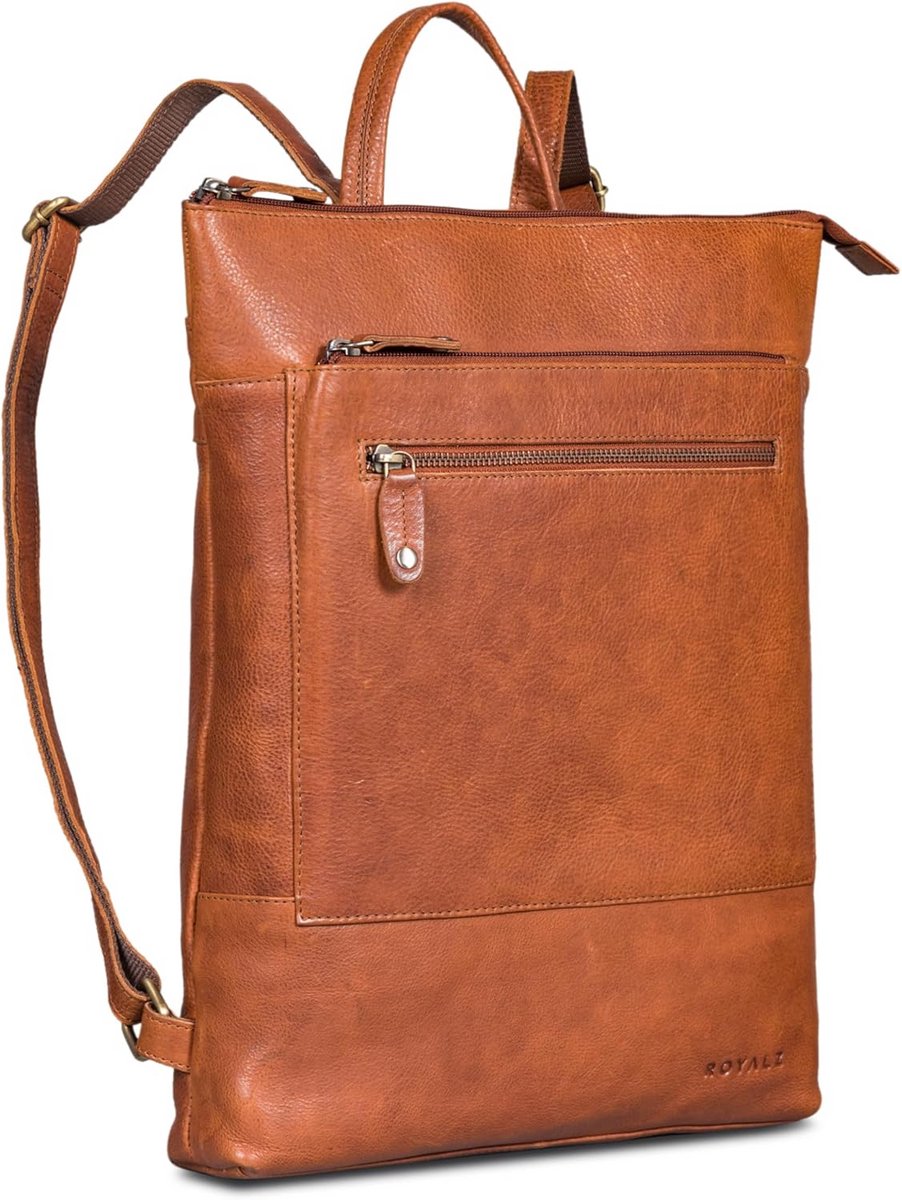 Leren Platter Laptoprugzak voor Dames en Heren - 15,6 Inch - Stijlvol en Functioneel