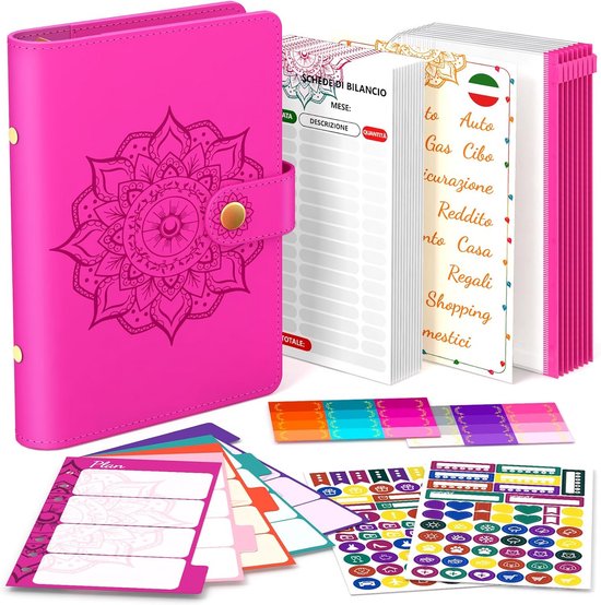 Budgetbinder Met Cash Enveloppen – A6 6-ringse Map – Marmerdesign – Voor Thuis, School En Reizen – Leer Kinderen Sparen