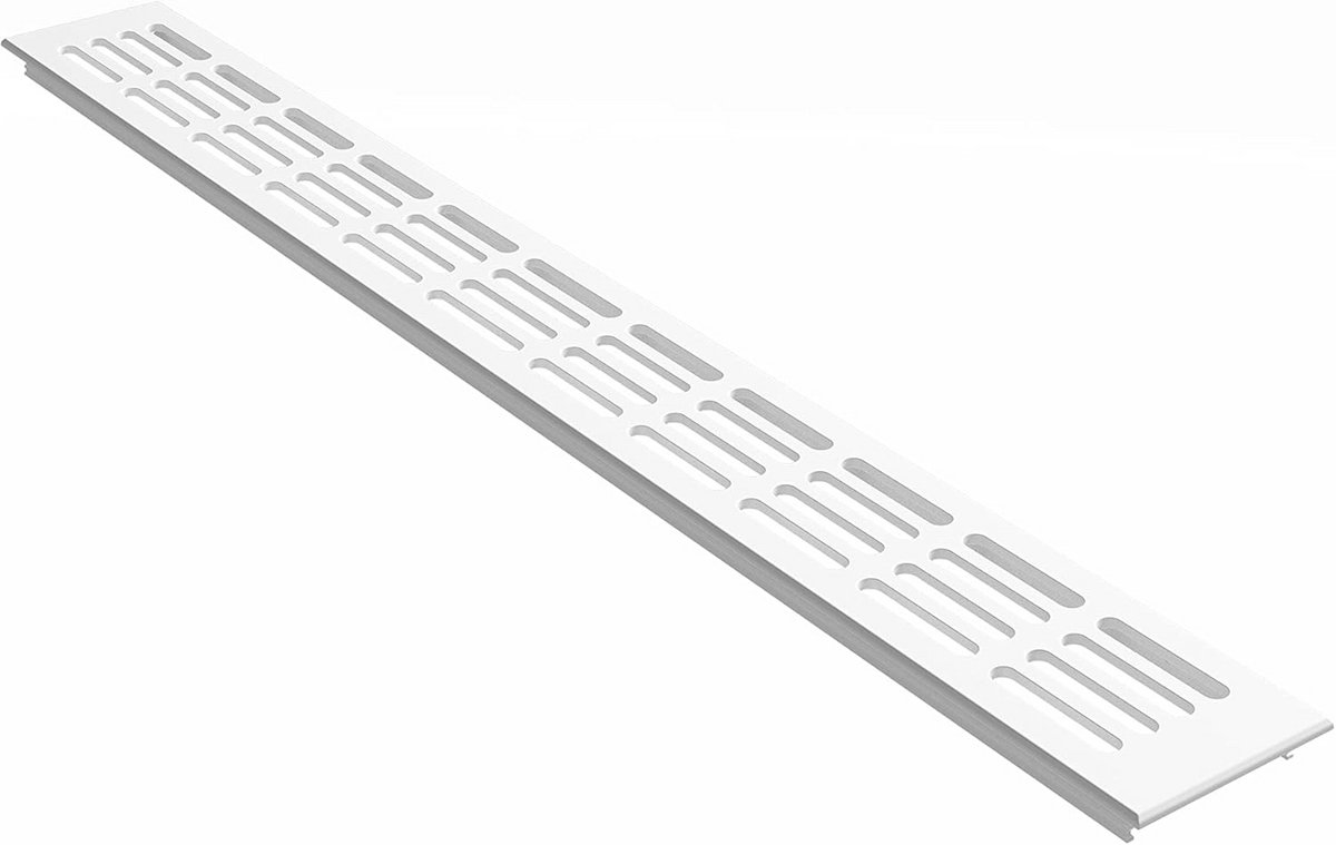Ventilatierooster Wit RAL9016 60 mm - Aluminium Gepodercoat voor Badkamerventilatie