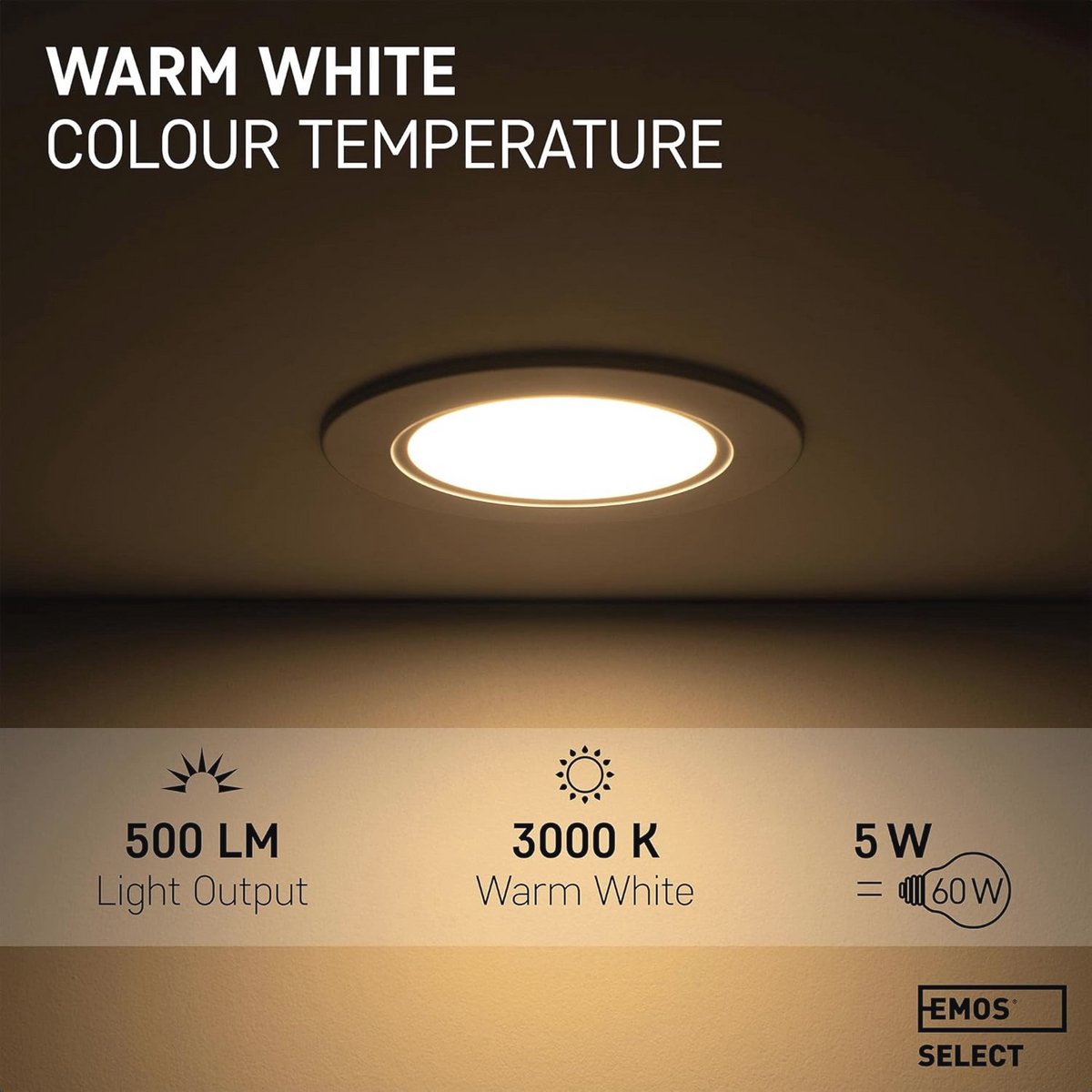 Inbouwspots LED 5W Set van 6 - Warm Wit 3000K - Waterdicht IP54 voor Binnen en Buiten