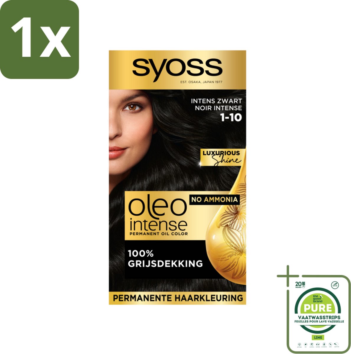 Syoss Oleo Intense - Haarverf - 1-10 - Intens Zwart - 115ml
