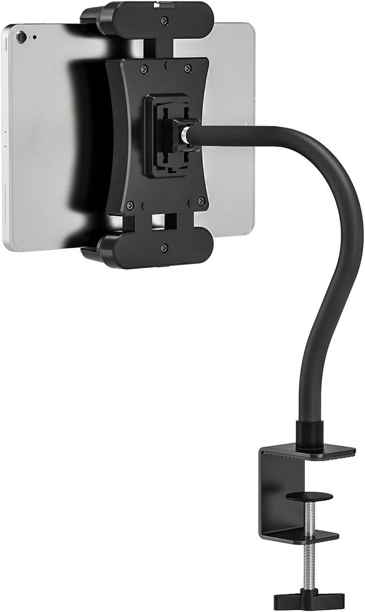 Allecta - Tablet Houder Tafel met Zwanenhals, 360 Graden Rotatie en Flexibele Arm