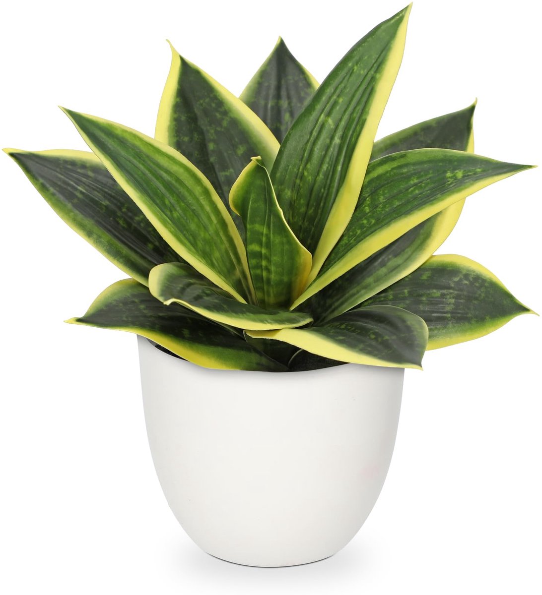 Unyqoos Kunstmatige Sansevieria Plant voor Stijlvolle Thuis- en Kantoorinrichting Groen-geel
