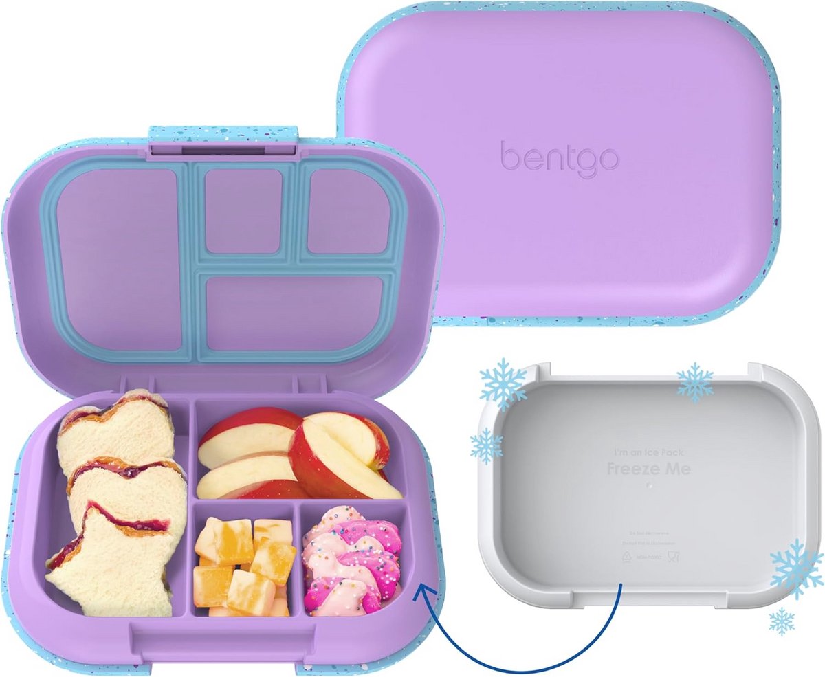 Waterdichte Bento-lunchbox voor Kinderen met 4 Vakken en IJsblok - Geschikt voor Magnetron en Vaatwasser