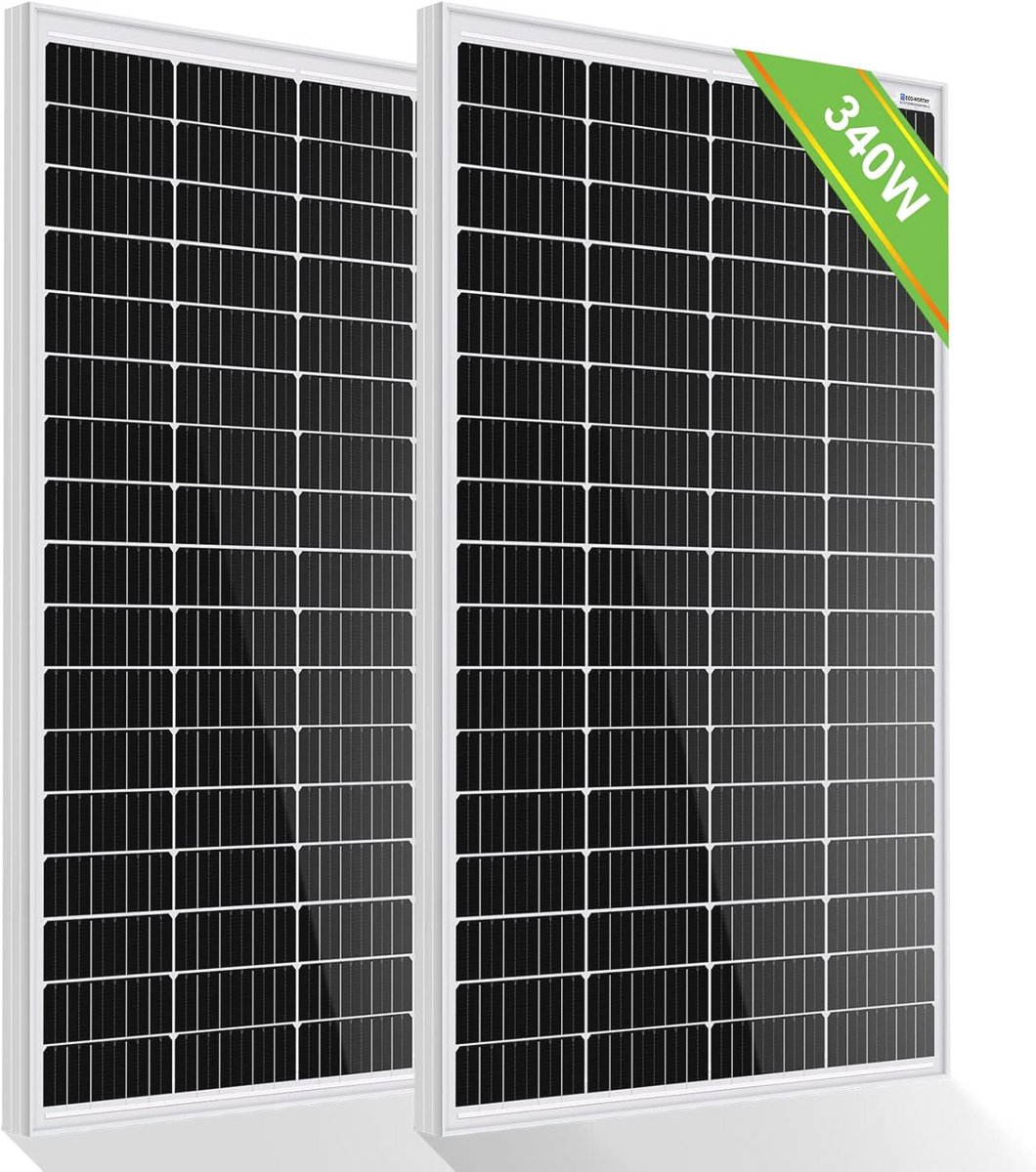 ECO-WORTHY 340W 12 Volt Monocrystalline Solar Panels, 2pcs 170W Solar Panels Suitable for RV, Garden, RV, Motorhome, Charging 12V Battery