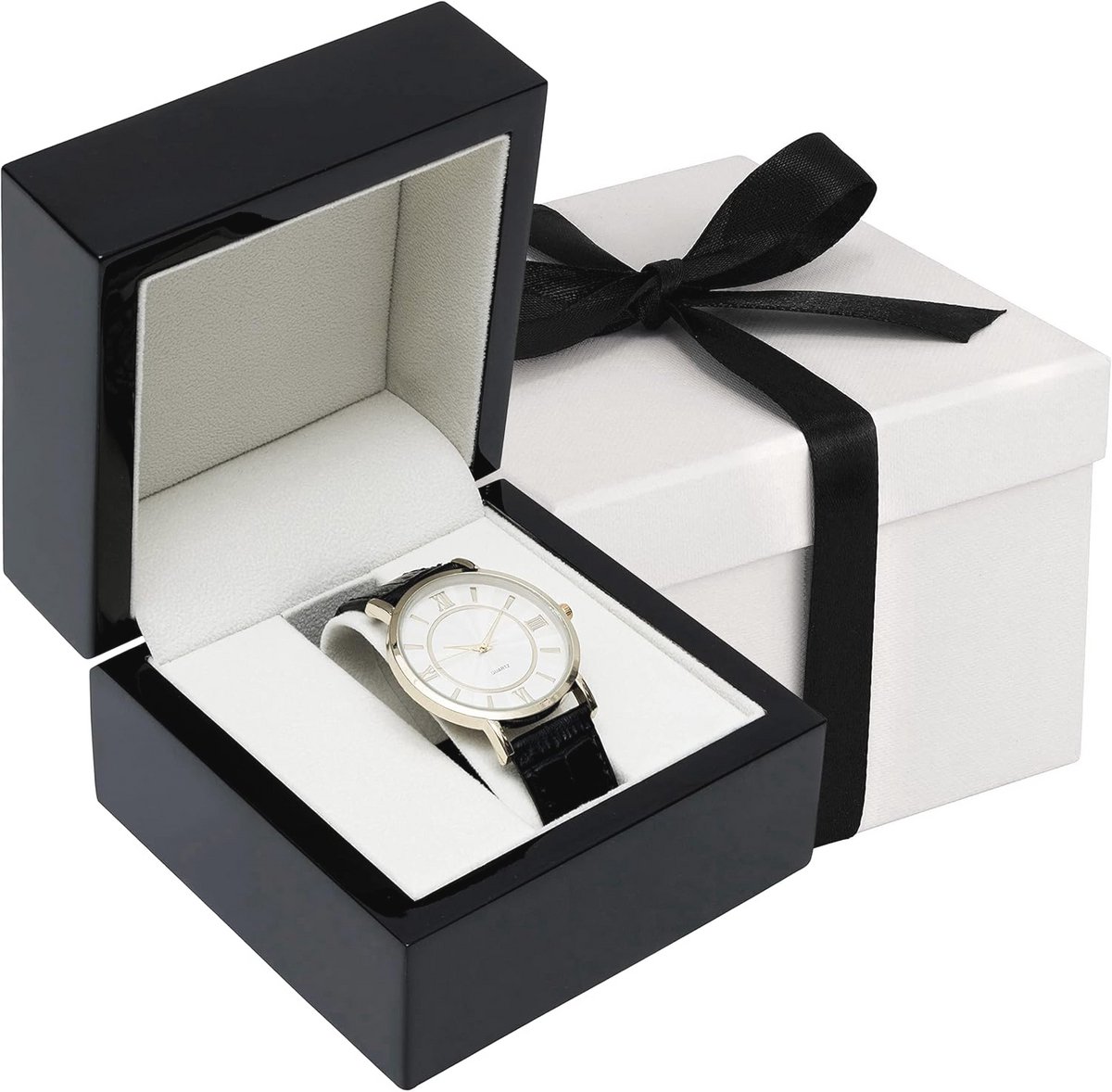 Houten Horloge Geschenkdoos - Luxe Box voor Horloges met Satijnen Lint