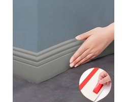 DIY Verdikte Zelfklevende Schuimplinten Muursticker - Slagvaste Plinten - 3D-plinten - Voor Woonkamers En Slaapkamers,10 cm x 2 m - Grijs