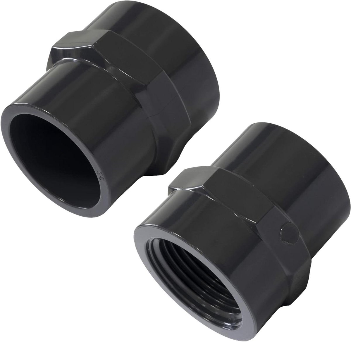 Allecta - Set van 2 Gemengde nippels/moffen met schroefdraad Ø32mm - 1'' vrouwelijk - 10 bar pijpdrukaansluiting - kunststof materiaal