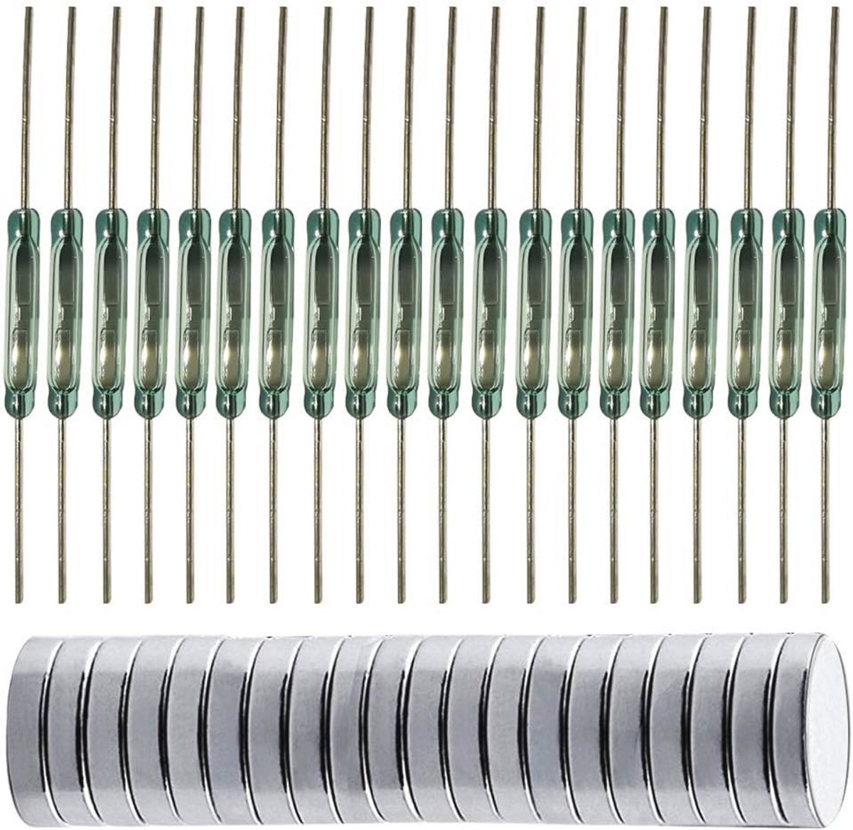 20 stuks Glas Reed Switch - Multifunctionele Magnetische Inductie Schakelaar
