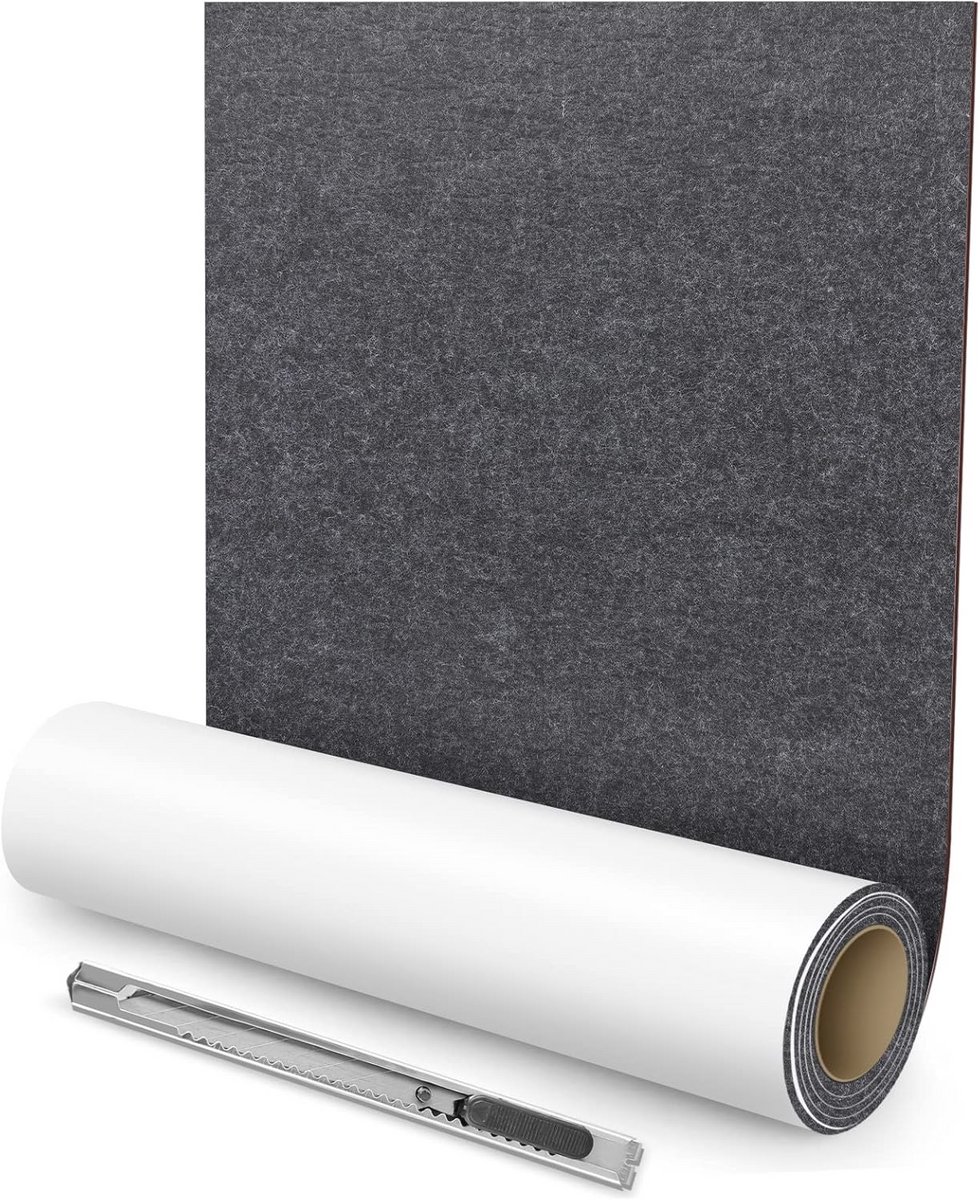 Zelfklevende Viltglijders voor Meubels - Multifunctionele Plaktape en Sterke Vilttape in Zwart-Grijs, 60 x 150 cm