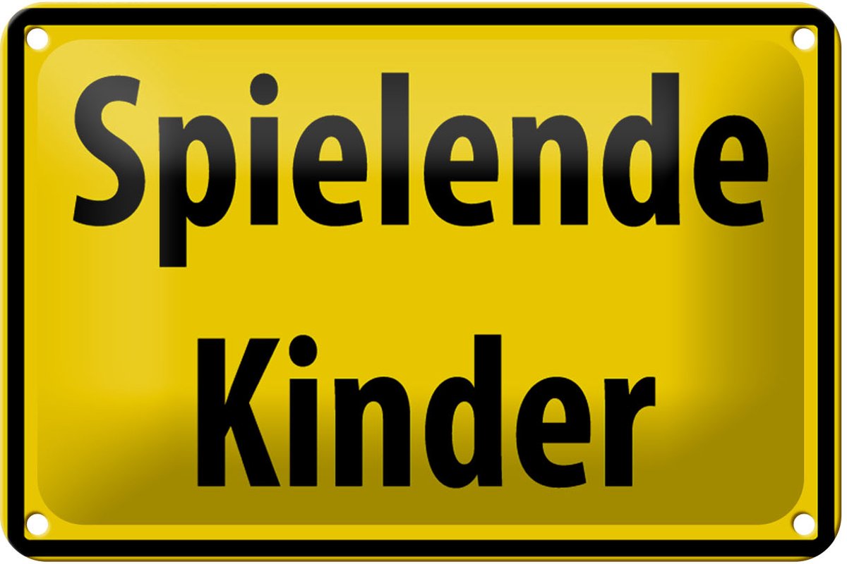 Blechschild Warnschild 18x12cm Spielende Kinder