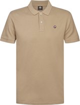 Petrol Industries Polo Shirt Heren - Effen Design - Ronde Hals met Knoopsluiting Kraag - Korte Mouw - Katoen - Herenkleding - Bruin - Maat S