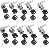 Brievenbus slot 16mm - 10 Stuks - Locker slot - Kantelslot - Kastslot - Meubelslot - Lade slot - met 2 Sleutels - voor kasten Brievenbussen Locker Archiefkasten Brievenbus