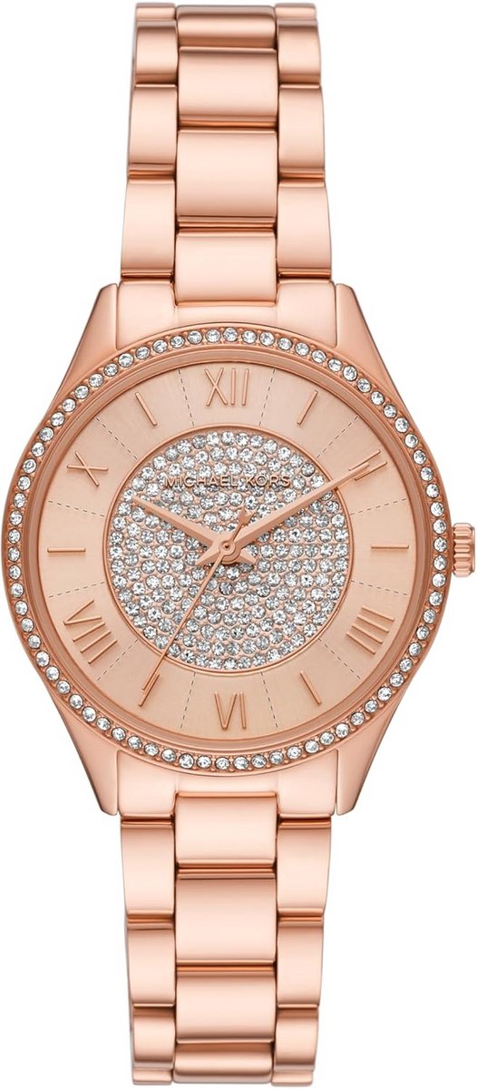 Dames Horloge Roségoud 33mm Roségouden Wijzerplaat RVS Band
