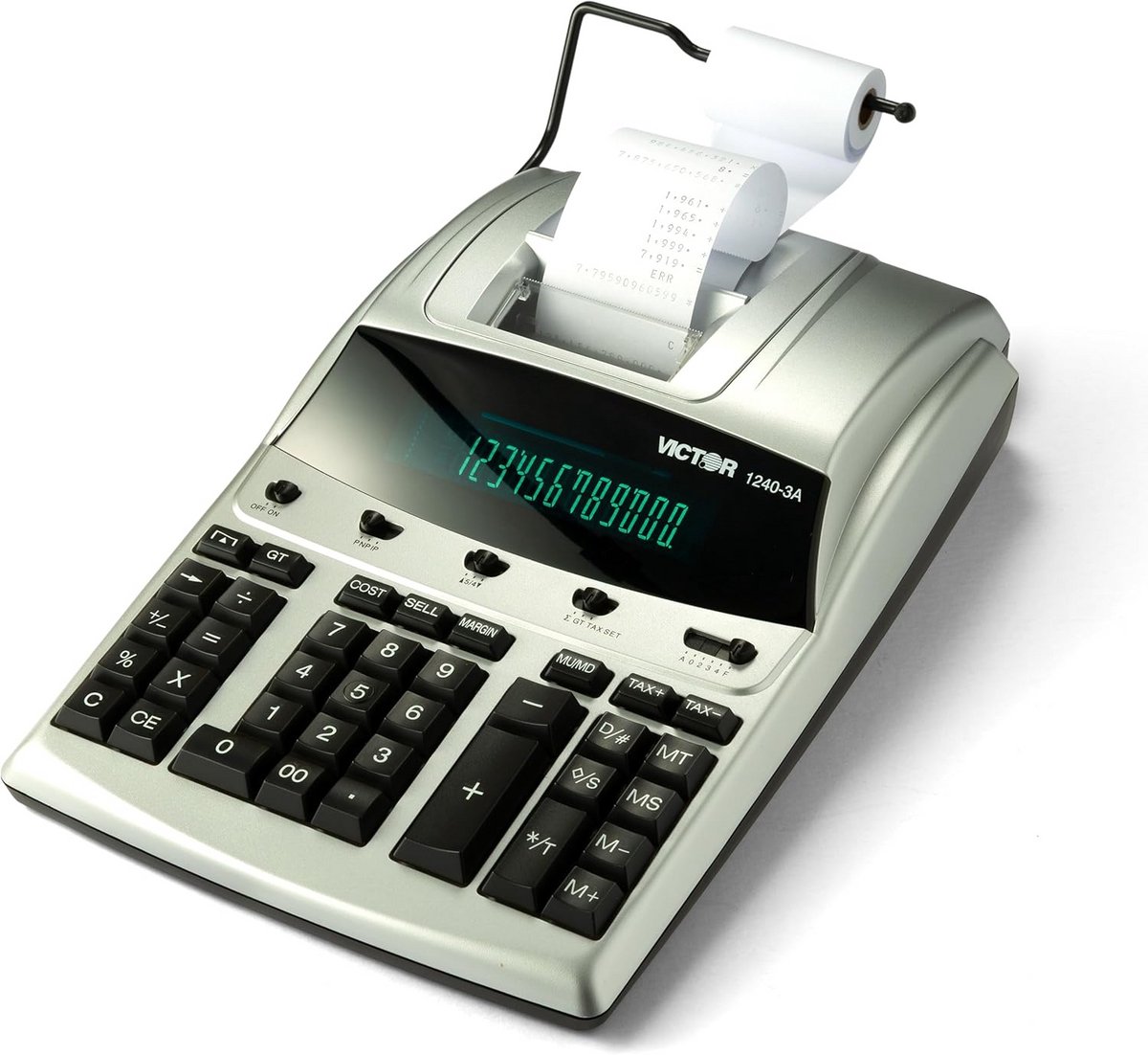 Professionele Rekenmachine met Printer - 12 Cijfers & Kantelbaar Display - Zilver