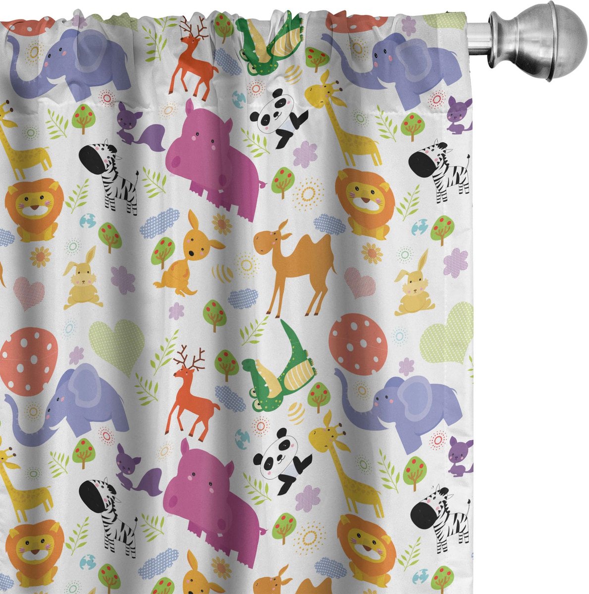 ABAKUHAUS Cartoon-Dier Voorhangen – 2x75x175 cm – microvezel Mehrfarbig