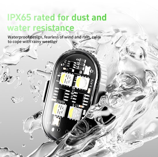 Fiets achterlicht-Fiets achterlicht led batterij-IPX65 waterdicht - Oplaadbaar, zeer helder LED-achterlicht voor fietsen - 10 verlichtingsstanden - Batterijduur van 9 uur - Geschikt voor fietsen, auto's en motoren-4 stuks — afbeelding 5