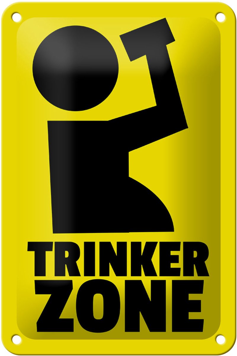 Blechschild Alkohol 12x18cm Trinkerzone