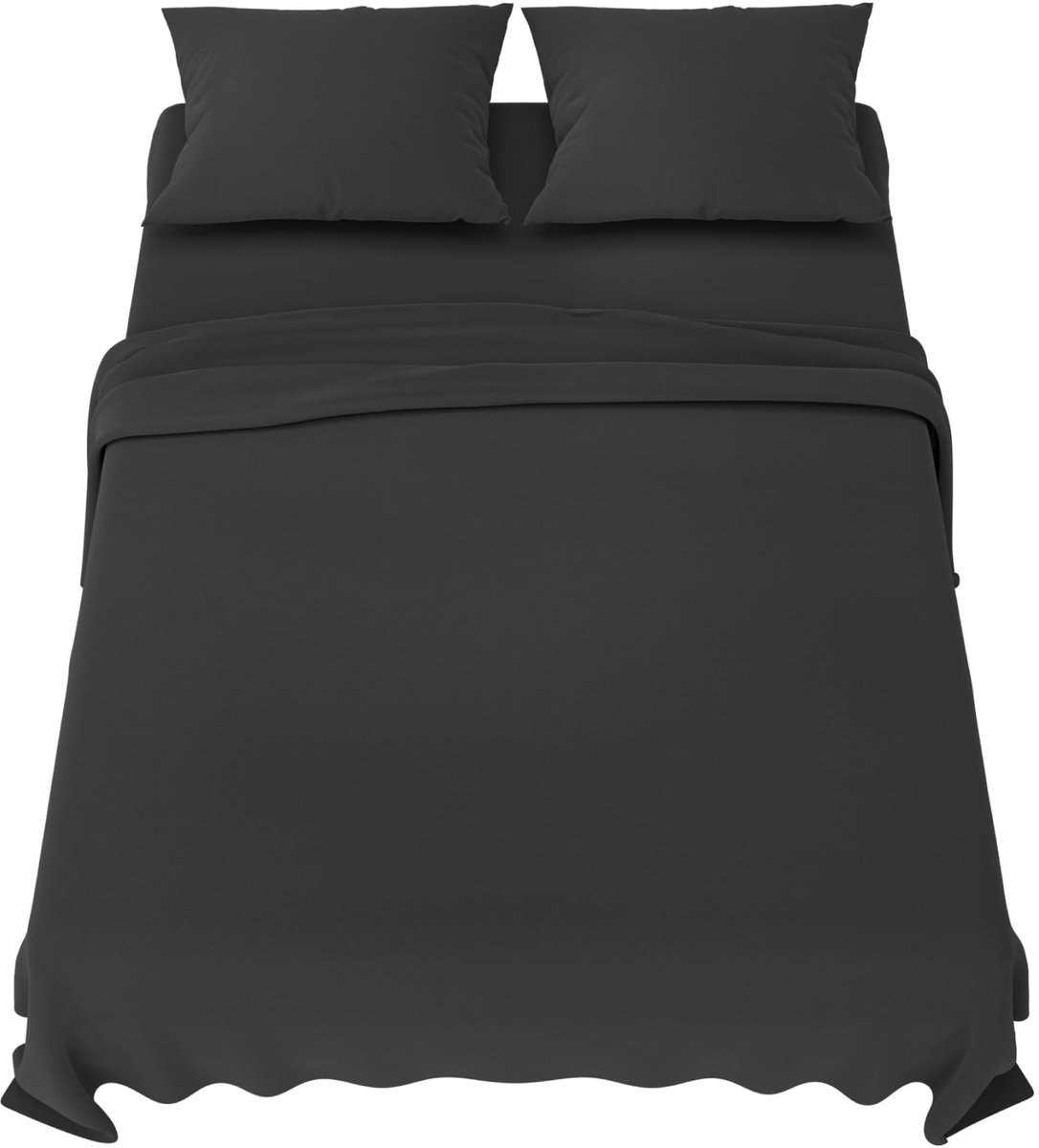 Unyqoos Luxe vierdelige beddengoedset van microvezel in elegante donkergrijze kleur donkergrijs