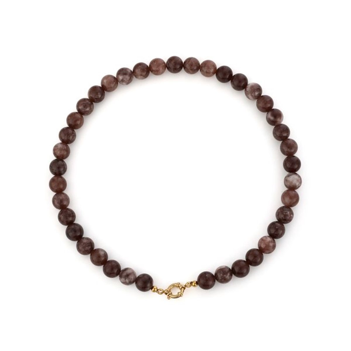 Bijoutheek Collier Kralen Stenen Coffee