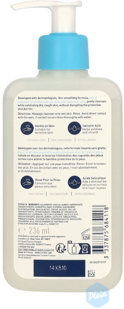 CeraVe SA Smoothing Cleanser - 3 x 236 ml - Voordeelverpakking