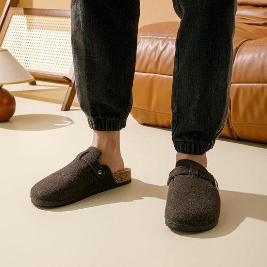 JOMIX Pantoffels Dames met Vilt Bovenwerk Winter Slippers Comfortabele