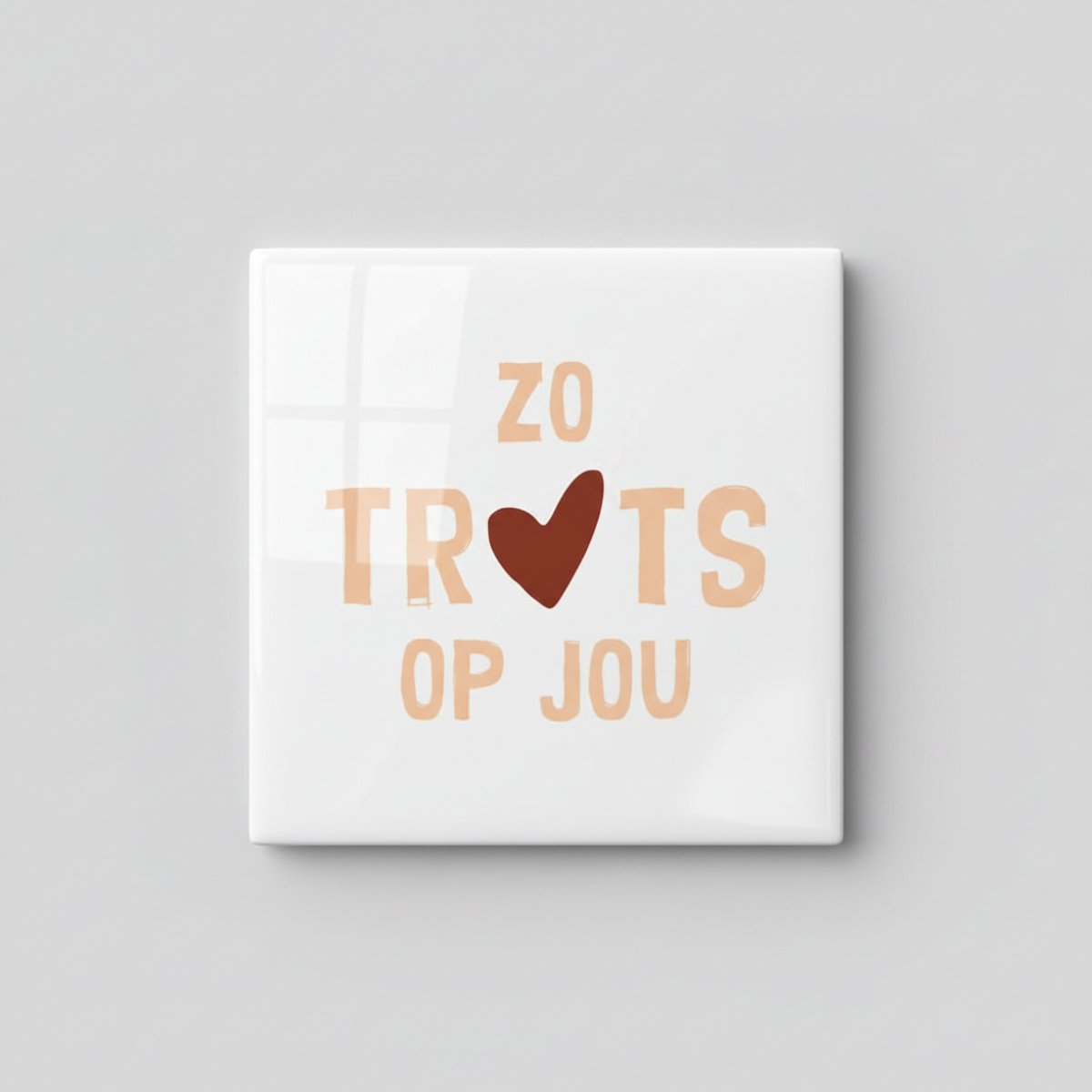 “Zo Trots Op Jou” Tekst Tegel – Minimalistische Hart Typografie Wanddecoratie – Decoratiev