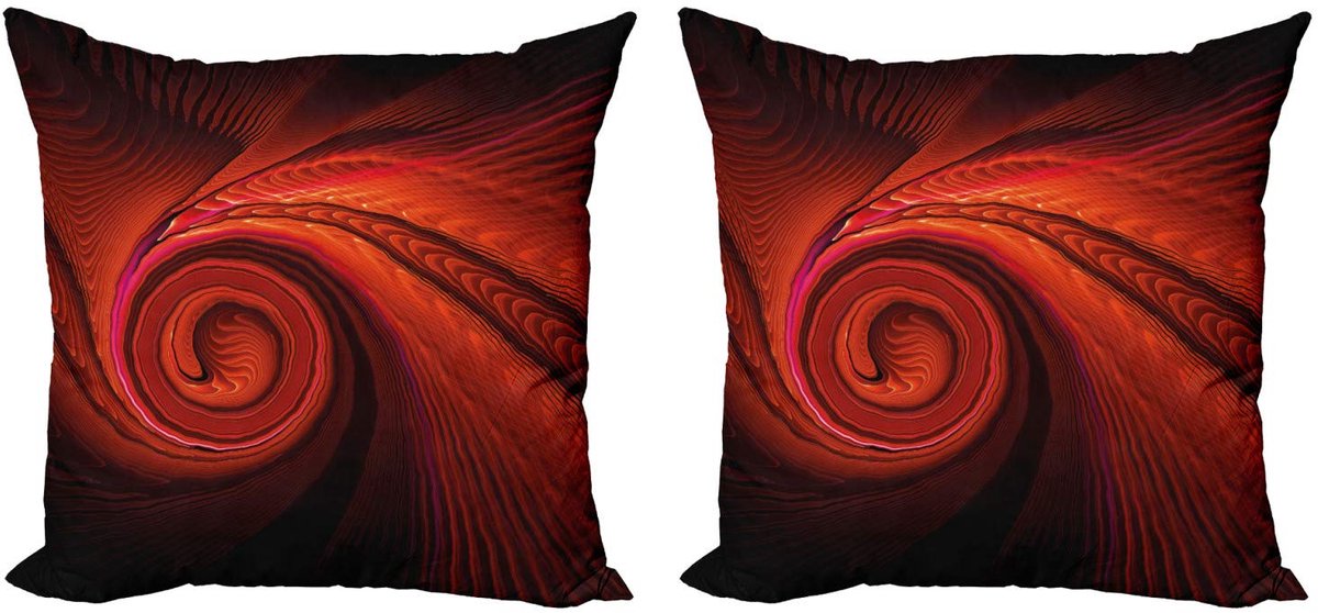 ABAKUHAUS Spiers Kussenhoes Set – 2x45x45 cm – Surreal Waves – Rood