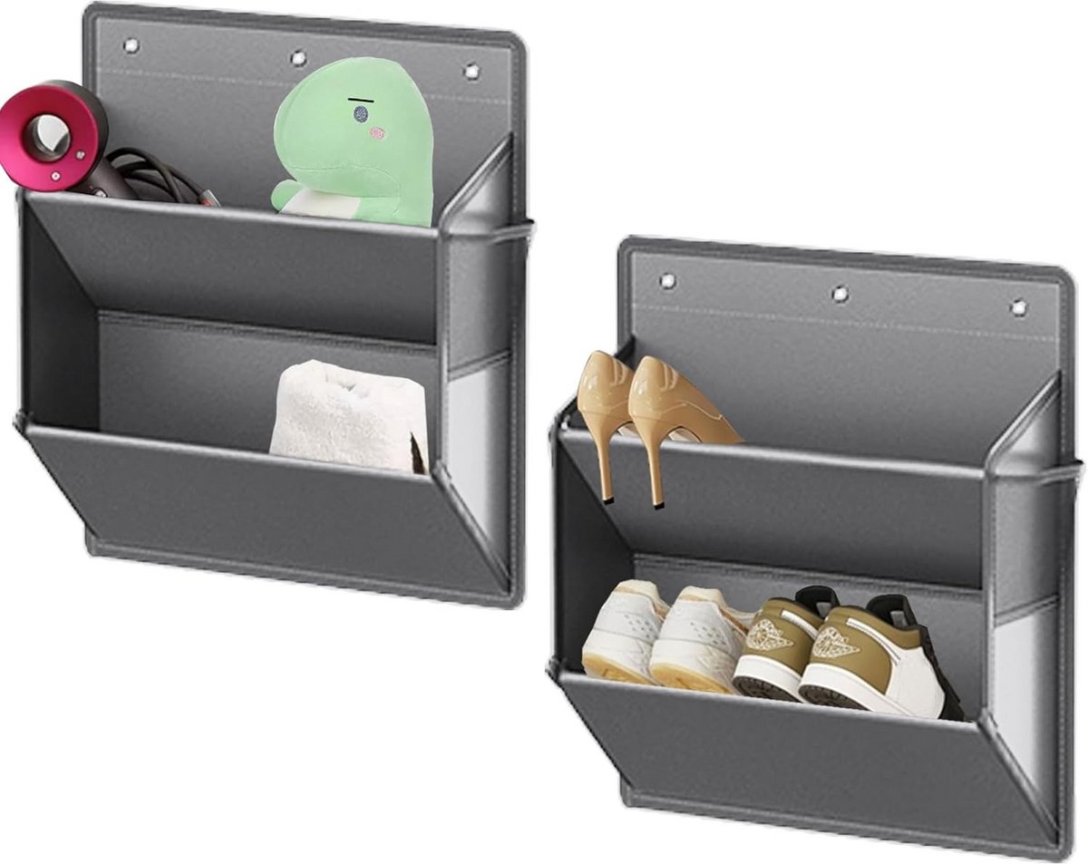 2 Stuks Hangende Schoenenorganizer voor Deur en Kast - Ruimtebesparende Opslag