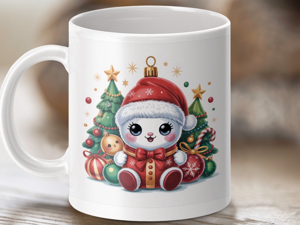 Mok Kerst Panda Mug, Schattige Kerst Mok, Feestdagen Cadeau Mok, Panda Cadeau Idee, Koffie en Thee Mok, Kerstdecoratie, Feest Mok