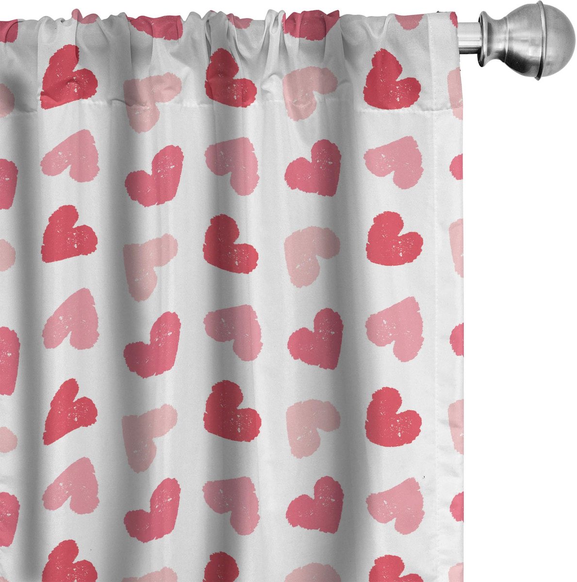 ABAKUHAUS Hartjes gordijnen – 2-delige set 75x245 cm – Blush pastelroze – microvezel Blush Pastellroze