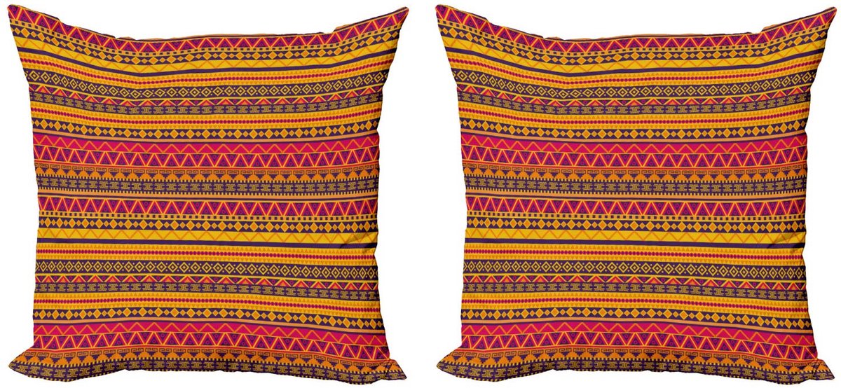ABAKUHAUS Tribale Kussenhoes – Borders – 50x50 cm – Meerkleurig Mehrfarbig