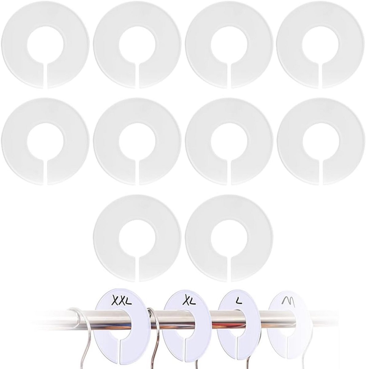 10x Witte Kastverdelers voor Kledingstangen - Scheidingswandjes Organizer
