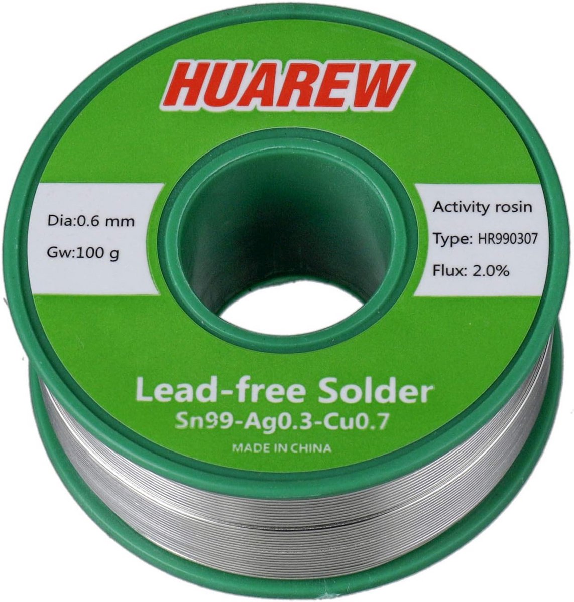 Loodvrije soldeerdraad met rosin kern - 99% Tin, 0,8 mm, 100 gram