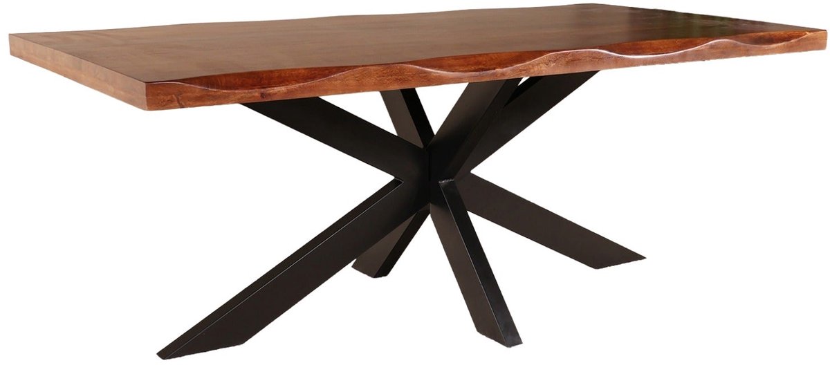 Eettafel boomstam mangohout 200cm Indiana industriële duurzaam boomstamtafel mango