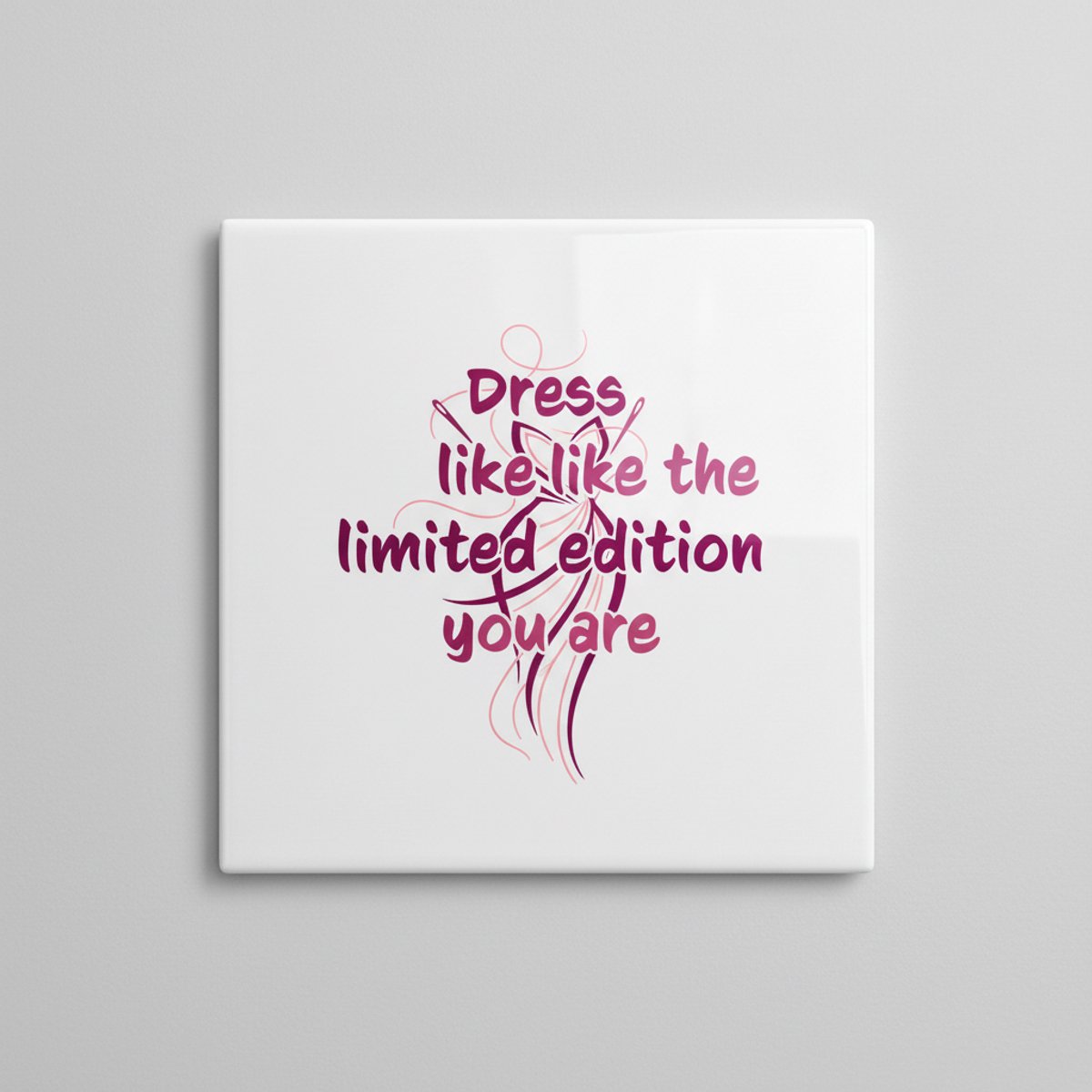 Nevolis Inspirerende 15×15 cm Keramische Tegel – “Dress Like the Limited Edition You Are” Fashion Quote Wanddecoratie Multi Color